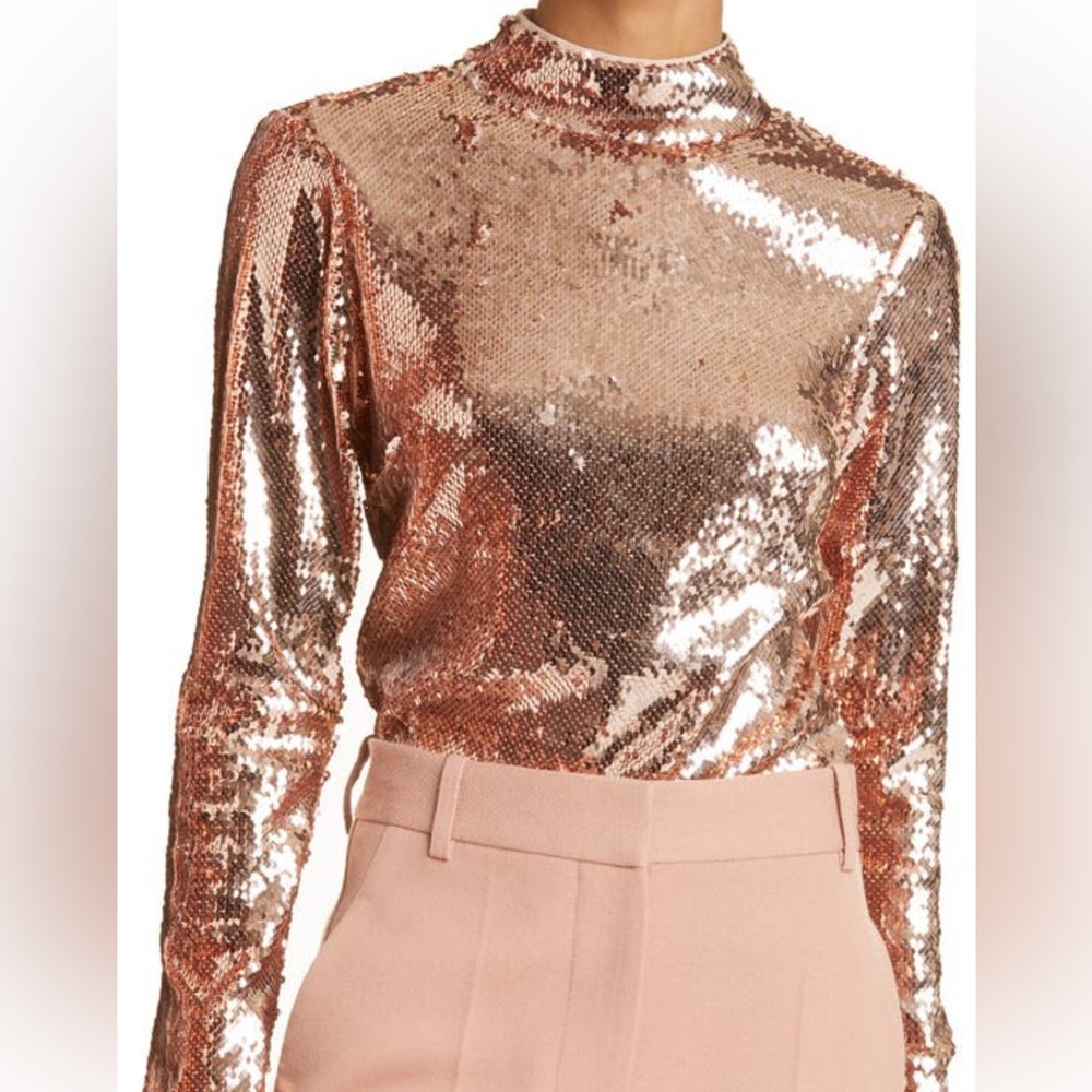 Ted Baker London - lovato sequin mock neck top size 2